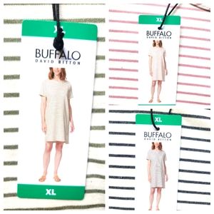 Buffalo David Bitton Short Sleeve Dress 82% Cotton. Black